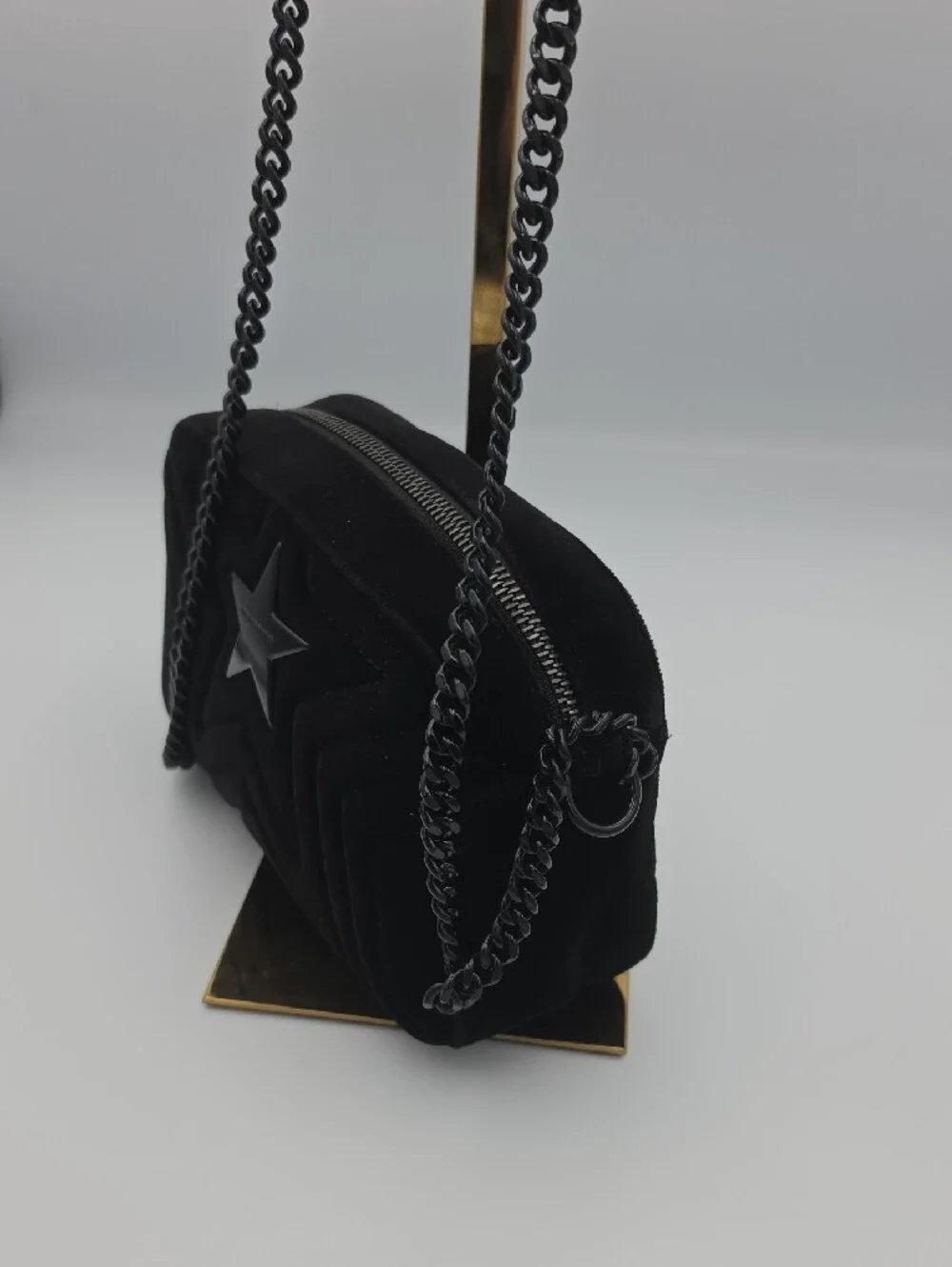 Stella McCartney Black Crossbody Bag with Star Detail